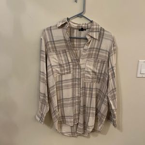 Oversized Dynamite Plaid Button-Up Shirt